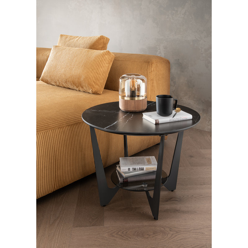 Christany Coffee Table with Storage, Black