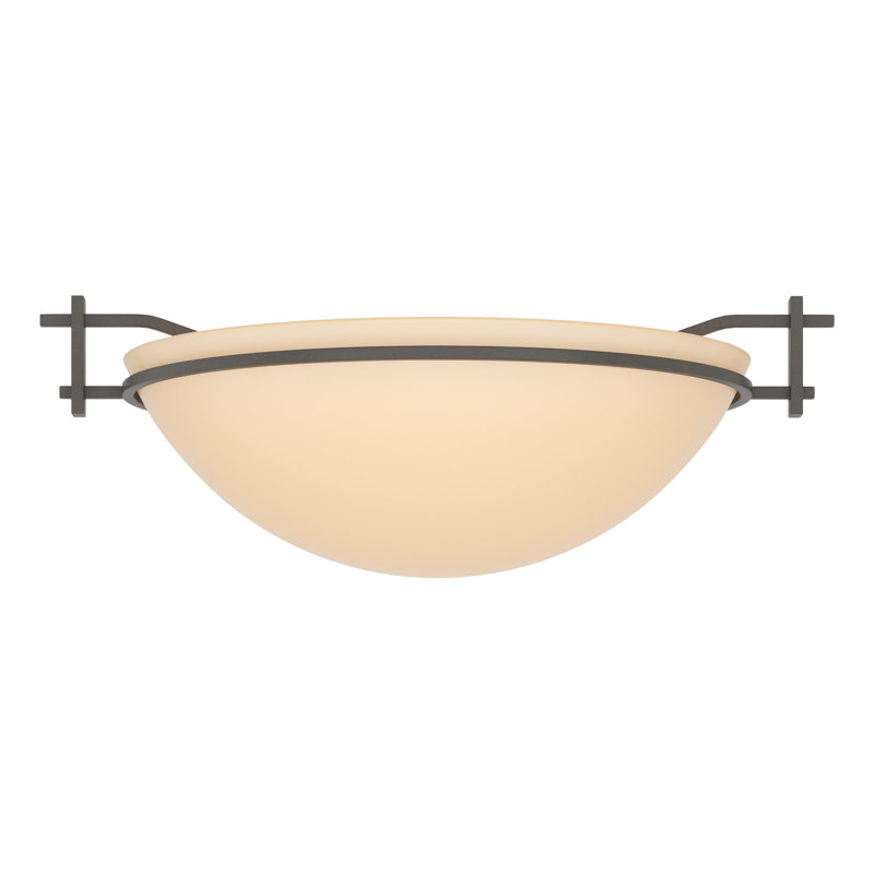 Moonband Semi Flush Mount, Dark Smoke, Sand, 4.5" H x 11.4" W x 11.4" D