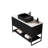 Tulio 48"Striped Bathroom Vanity With Vessel Sink, Freestanding Bathroom Storage Cabinet With Three Doors And One Open Shelf, Black Rectangular Ceramic Basin And Carrara White Sintered Stone Counter Top, Black