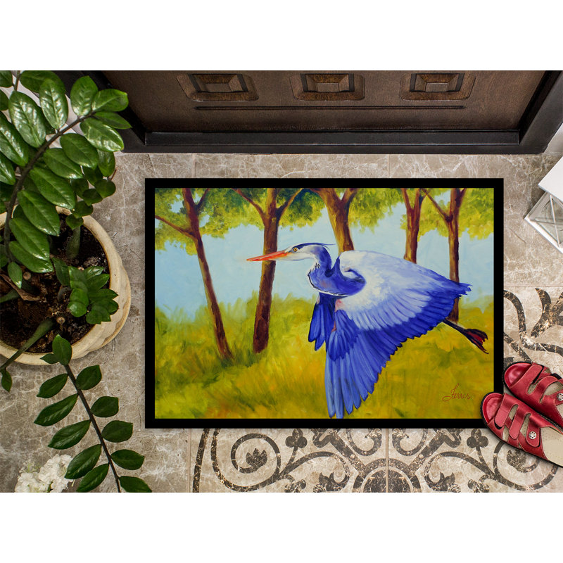 Non-Slip Doormat, 24" W x 36" L, Fyling Heron