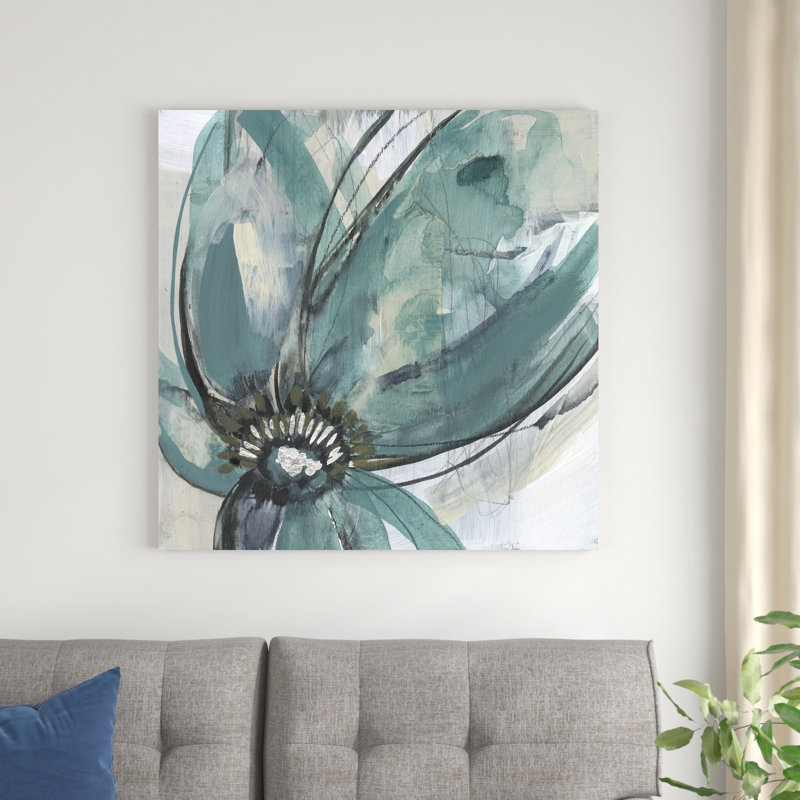 Pétales bleu sarcelle I, H 36 po x l 36 po x P 1,25 po