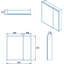 610mm W 610mm H Surface Frameless Medicine Cabinet Mirror 2 Adjustable