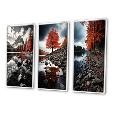 «Canada Beautiful Landscape Black», 3 pièces