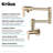 KRAUS Oletto Wall Mount Pot Filler Kitchen Faucet With Retractable Arm In Spot-Free Antique Champagne Bronze-118691267