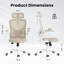 Chaise de bureau ergonomique, chaise de bureau avec appui-tête, chaise d'ordinateur à haut dossier avec accoudoirs et support lombaire réglable pour la salle d'étude de bureau à domicile-737195527