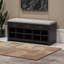 10 Pair Grey Upholstered Shoe Storage Cabinet with 3 Drawer in Brown, 20.03" H X 41.84" W X 15.63"D