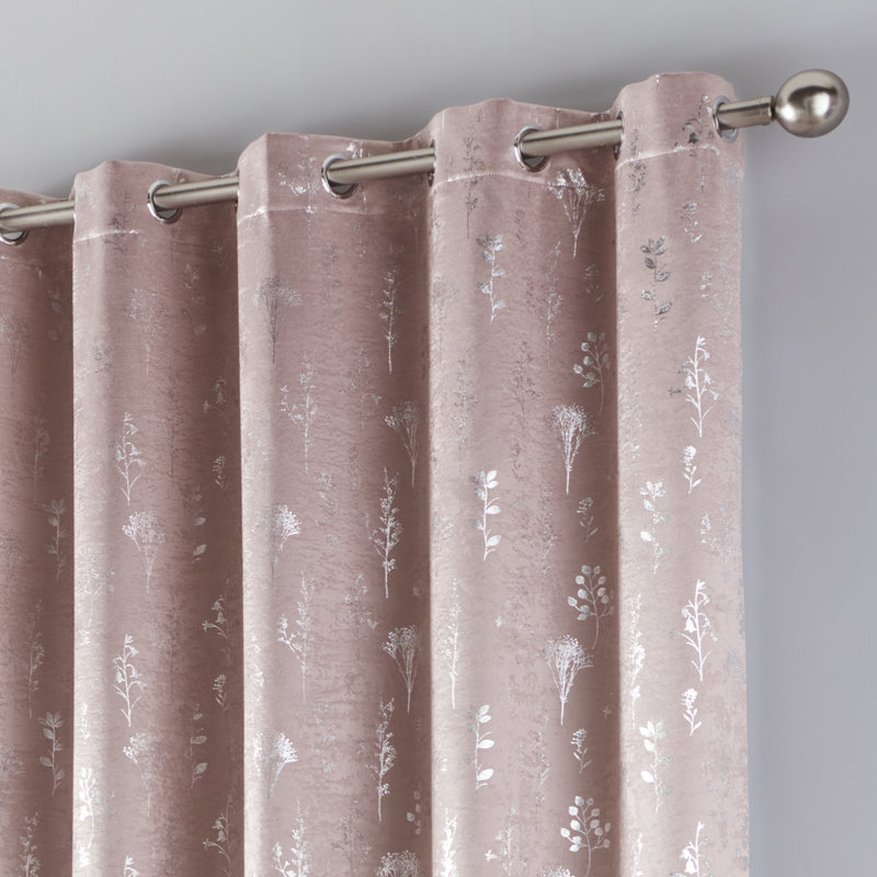 Bracken Room Darkening Curtain Pair, 117 W x 229 D cm, Navy