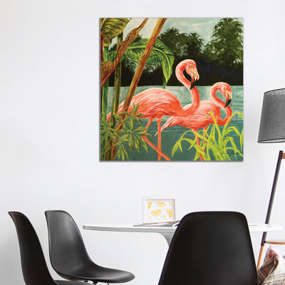 Tropical Flamingo II by Linda Baliko - Wrapped Canvas Painting