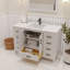 Ensemble de meuble-lavabo simple 48 po avec plateau en quartz blanc Rooh-101808786-101808789
