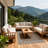 Outdoor Area Rug, Casual Design with Striped Border, Stain Resistant Durable Mat for Patio, Balcony, Bedroom, Living Room, Dining Room, Bathroom-489524995-489524993
