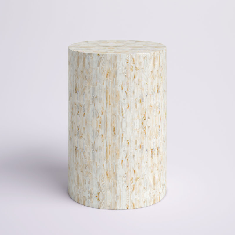 Ilhana Global End Table, Ivory/Grey