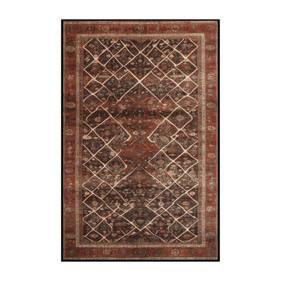 Machine Washable Persian Brown Area Rug