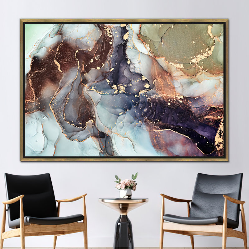 Print on Canvas, Framed Print without Mat, Gold, 20 cm H x 30 cm W