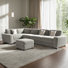 Canapé modulaire en tissu à 4 places avec repose-pieds Lirien