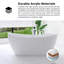 Baignoire de trempage autoportante 67 po en acrylique blanc brillant 67 po