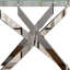 Modern Minimalist Tempered Glass Dining Table, Metal Leg