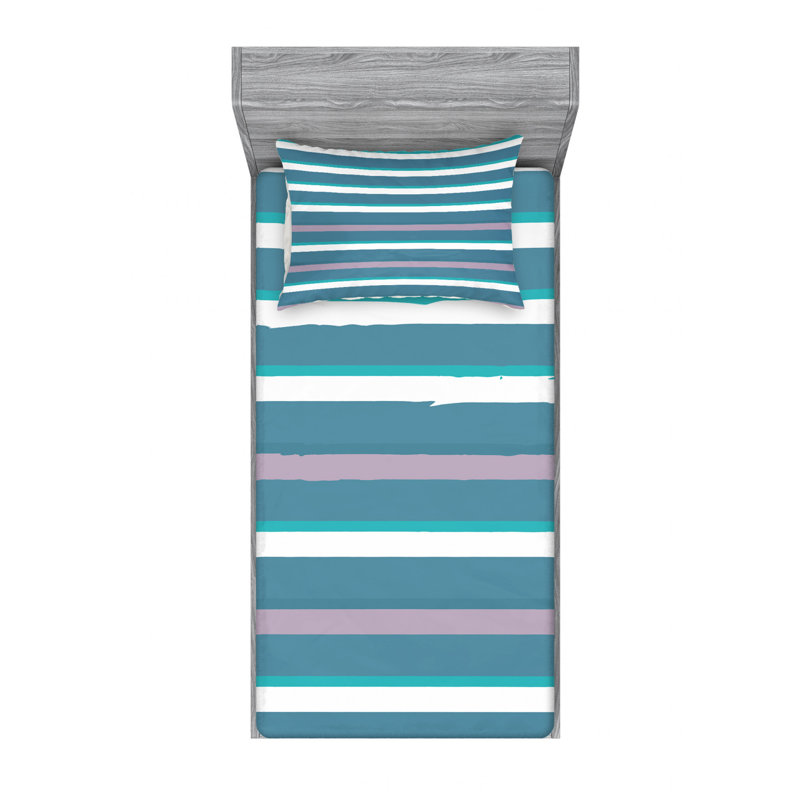 Microfiber Striped Sheet Set, Twin, Striped 5