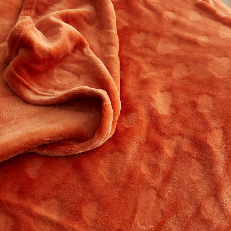 Jeté pour couvertures douces et moelleuses pour femmes, Orange brûlé