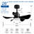 Ceiling Fans With Lights And Remote/APP Control, Low Profile Ceiling Fans with 5 Reversible Blades 3 Colors Dimmable 6 Speeds