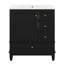 Ensemble de meuble-lavabo simple 30 po avec une porte et trois tiroirs, une armoire de rangement en bois massif de 30 po avec lavabo-12630540