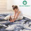 Tapis tissé et tissé 2 x 3, thème abstrait bleu, ne perd pas ses poils, teinture, convient à divers espaces de la maison, pour la chambre à coucher et le bureau