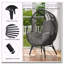 Fauteuil à œufs suspendu avec dossier arqué, coussin de 8 pouces et capacité de 400 lb-798048554-798048553