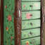 Armoire à bijoux rectangulaire en bois manufacturé brun clair + vert