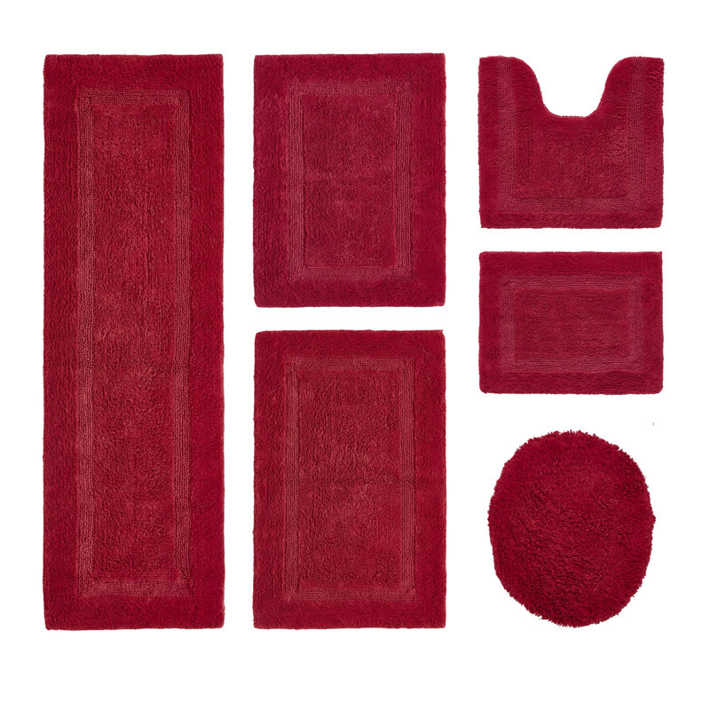 Ensemble de tapis pour salle de bain 6 pièces Lux Premium 2370 GSM, Rouge