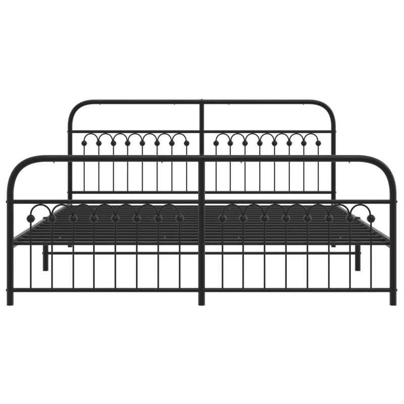 Lantremange Metal Bed, Black, Super King (6')