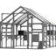 Grand patio pour chat pour plusieurs chats - maison en bois avec 7 plateformes, 2 boîtes de repos, pont, rampe et cage de sécurité, abri de toit gris, caractéristique supplémentaire, matériaux