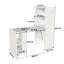 Bureau en marbre blanc extensible avec rangement et roues mobiles