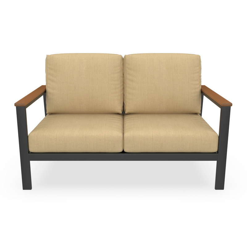 Townsend Loveseat with Sunbrella® Cushion, Sunbrella Calm Laurel, Brown