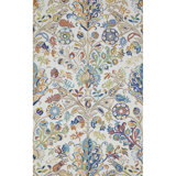 Acacia Floral Handmade Tufted Wool Blue/Beige/Green Rug