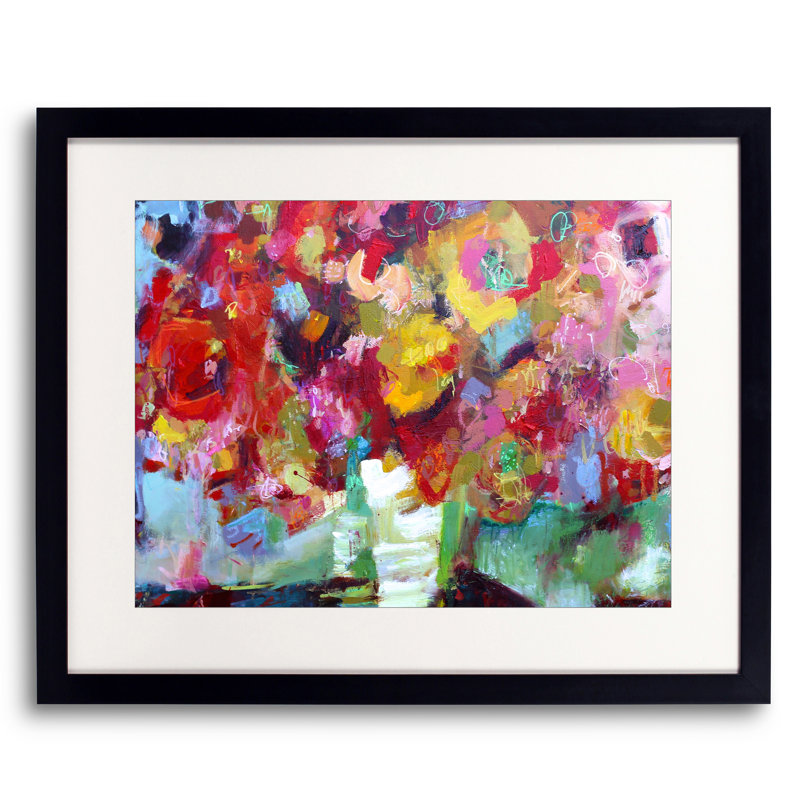 Voyage par Elizabeth Chapman - Peinture, Papier avec cadre noir, H 16 po x l 20 po
