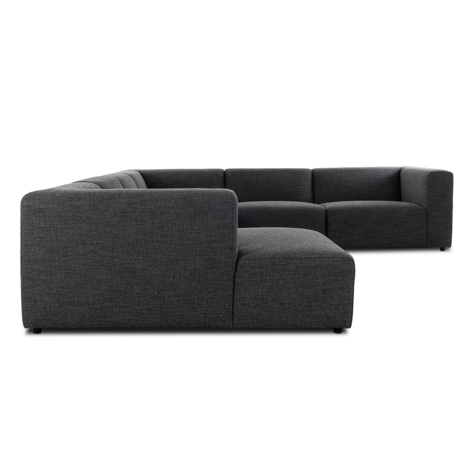 Sloan 6PC Sectional, Left Hand Facing, Saxon Charcoal Polyester Blend