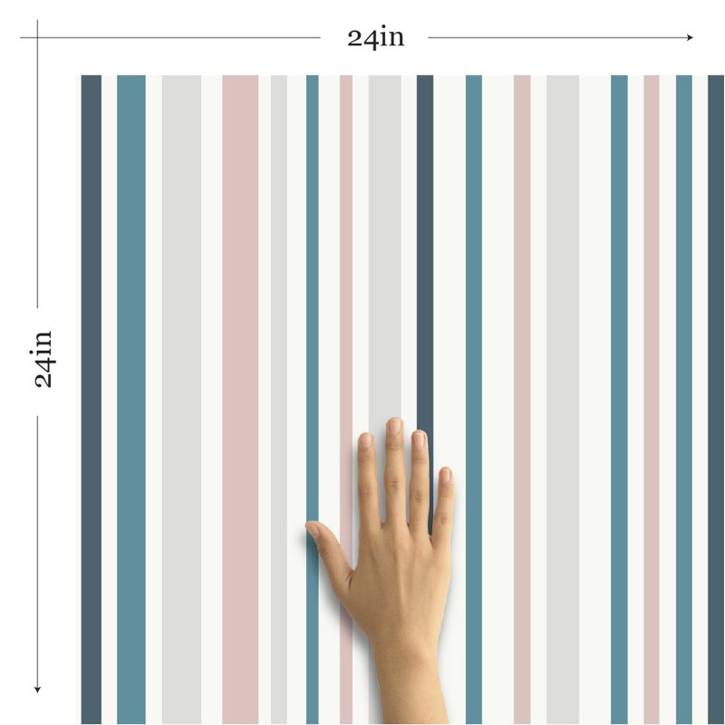 Arnav Peel & Stick Striped Tile, 102" L x 24" W