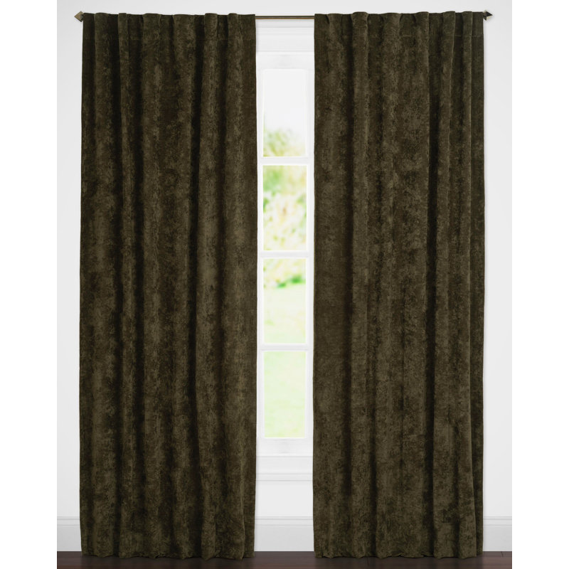 Padma Semi Sheer Curtain Single Panel, Brown