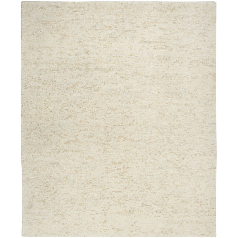 Tapis d'intérieur moderne noir ivoire 9 pi 9 po x 13 pi 9 po Calvin Klein CK042 Billows, Ivoire; noir