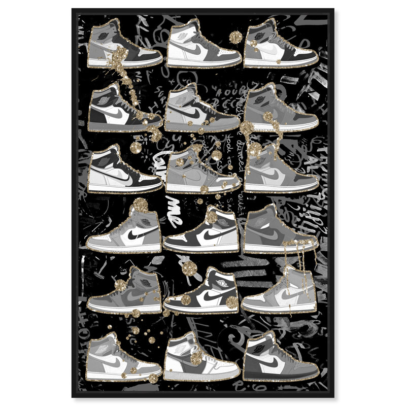 Sneaker 1 pièce Notoriart, Cadre noir, H 16 po x l 11 po