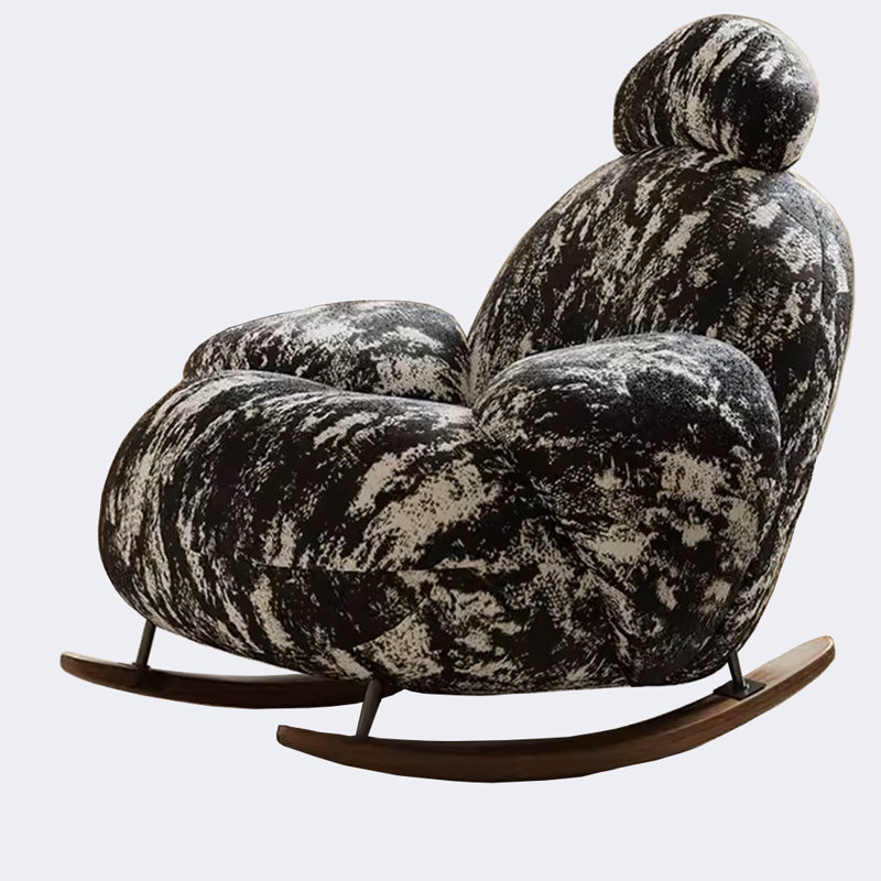 Chaise berçante rétro à motif unique