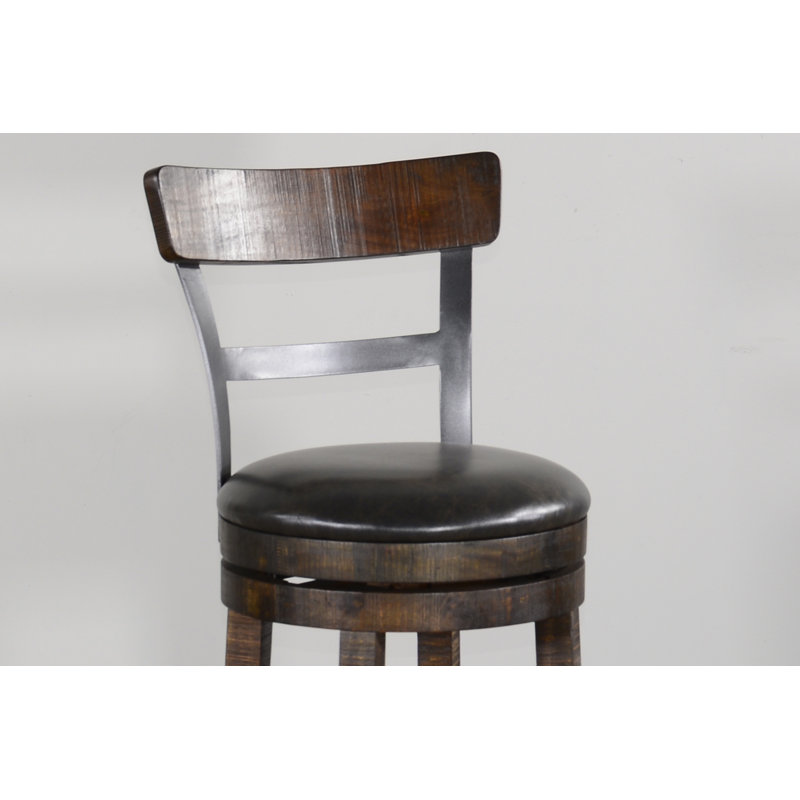 Meilani Swivel Upholstered Counter Stool, Dark Brown, Bar Stool (30” Seat Height)