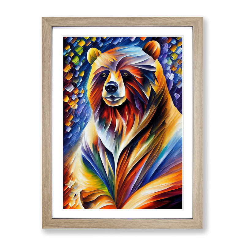 Portrait of a Bear No.3 - Framed Print, 34cm H x 25cm W x 2cm D, Oak Framed