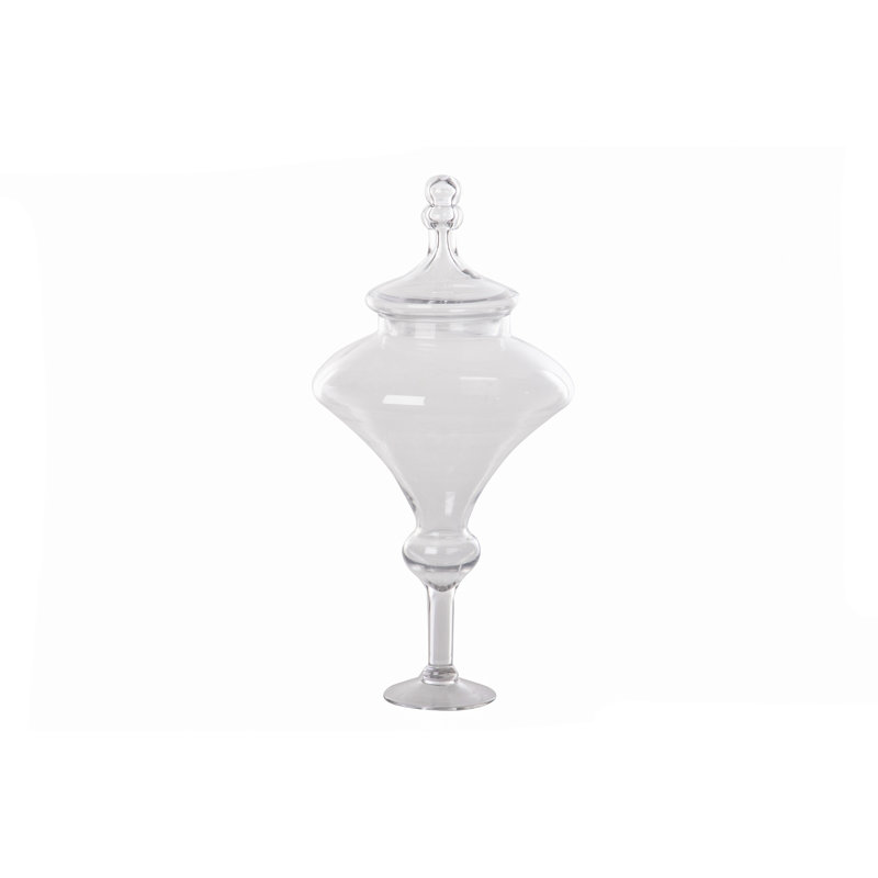 Freels Glass Decorative Urns & Jars, 7.3cm H x 14.6cm W x 54.7cm D, Champagne / White