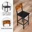 Ensemble de table de bar pour 4 personnes, table de salle à manger à hauteur de comptoir rustique industrielle avec 4 tabourets de bar rembourrés, ensemble de table de pub carrée à structure métallique pour bar-408992262