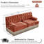 Canapé-lit de style Chesterfield en tissu de velours doux à boutons et à jupe à franges, facile à assembler-1999197554