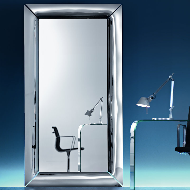 Skyler Metal Floor Mirror, Titanium, 195 cm H x 76 cm W x 13 cm D