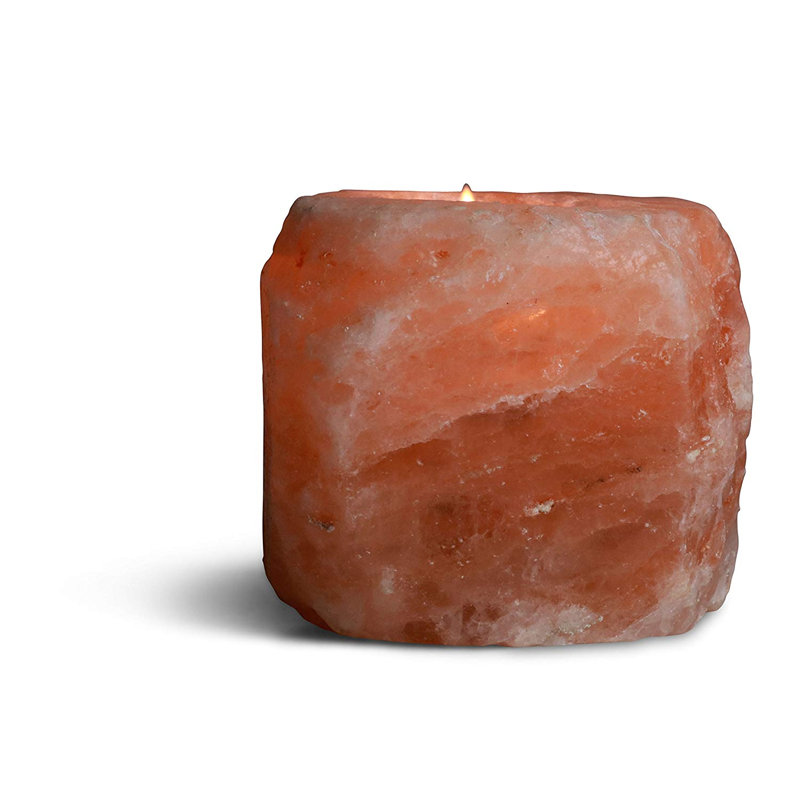 Votive photophore en sel naturel himalaya