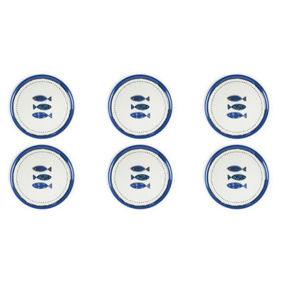 Excelsa Ocean Set Of 6 Pizza Plates