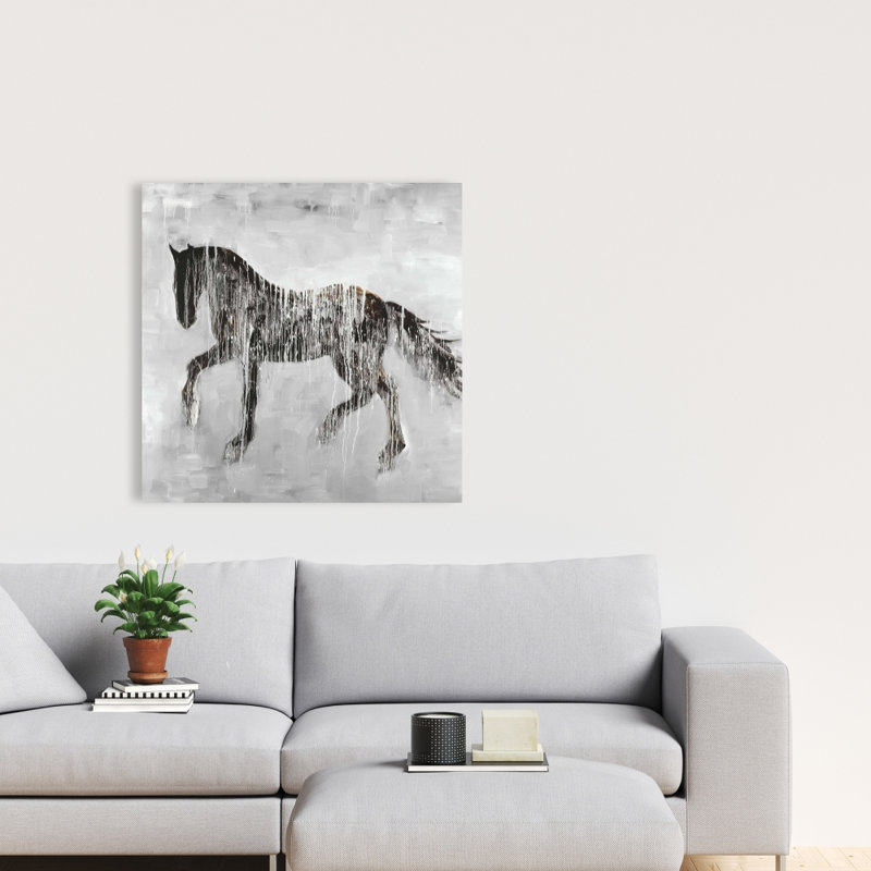 Silhouette de cheval brun avec toile - Animal de ferme