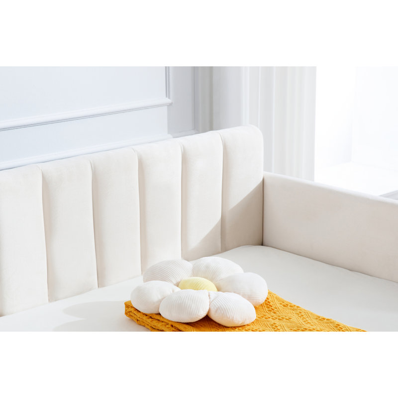 Velvet Daybed With Metal Center Rails For Stability Comfortable Twin Size Richly Hued Foam And Upholstery